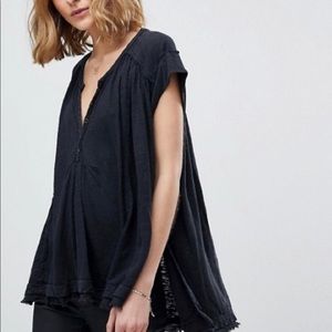 🌟 Free People Aster Henley jersey tee 🌟 Medium